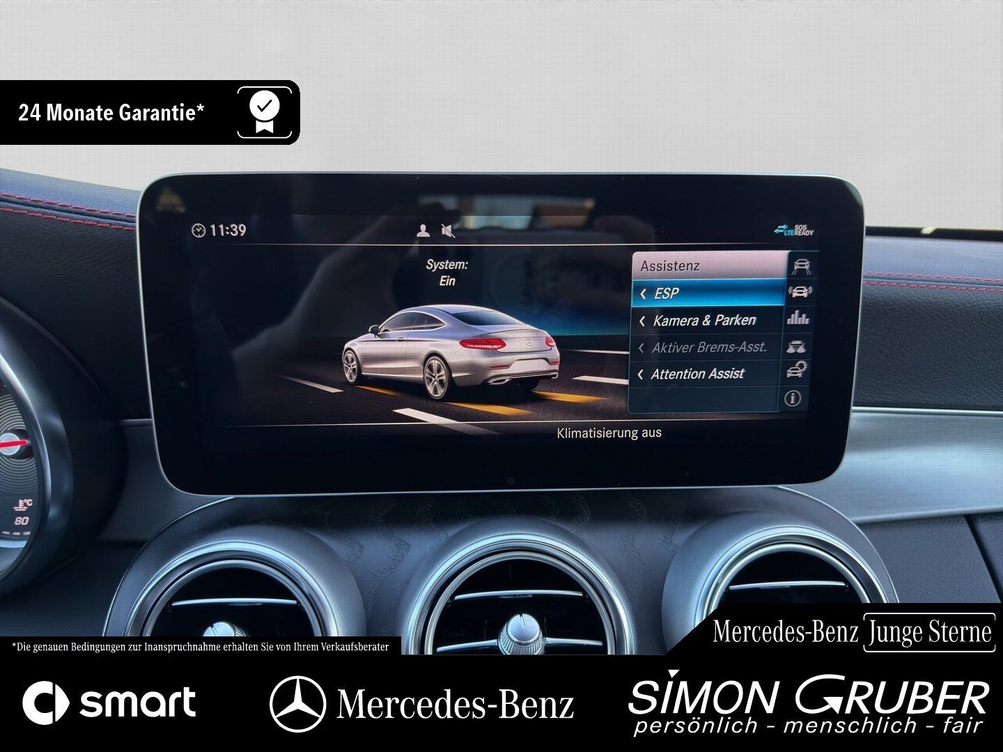 Fahrzeugabbildung Mercedes-Benz C 180 Coupé 2*AMG PLUS Night AHK SHZ LED Kamera