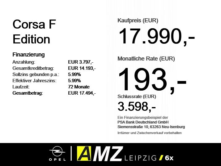 Opel Corsa F Edition *inkl. Batteriezertifikat* imagem 3