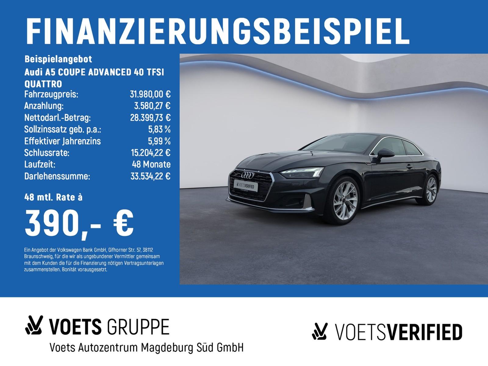 Audi A5 COUPE  ADVANCED 40 TFSI QUATTRO MATRIX+AHK