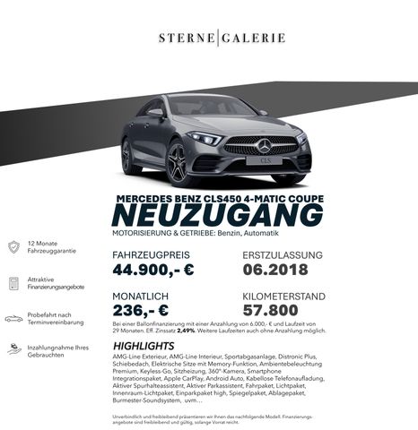 Mercedes-Benz CLS 450 4M/AMG-LINE/DISTRO+/MEMOR/SCHIEBED/360°