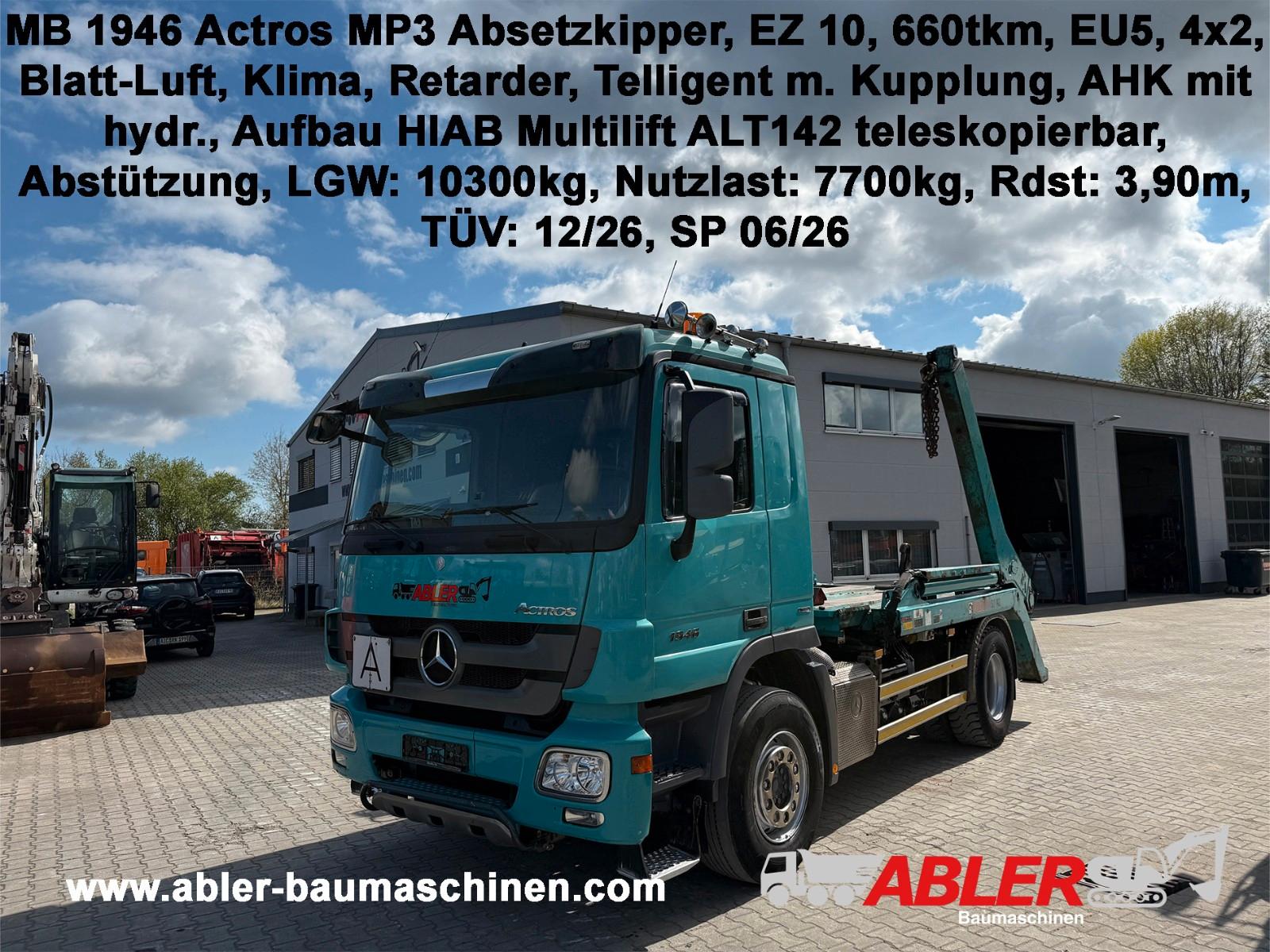 Mercedes-Benz 1946 Actros MP3 Absetzkipper AHK mit hydraulik