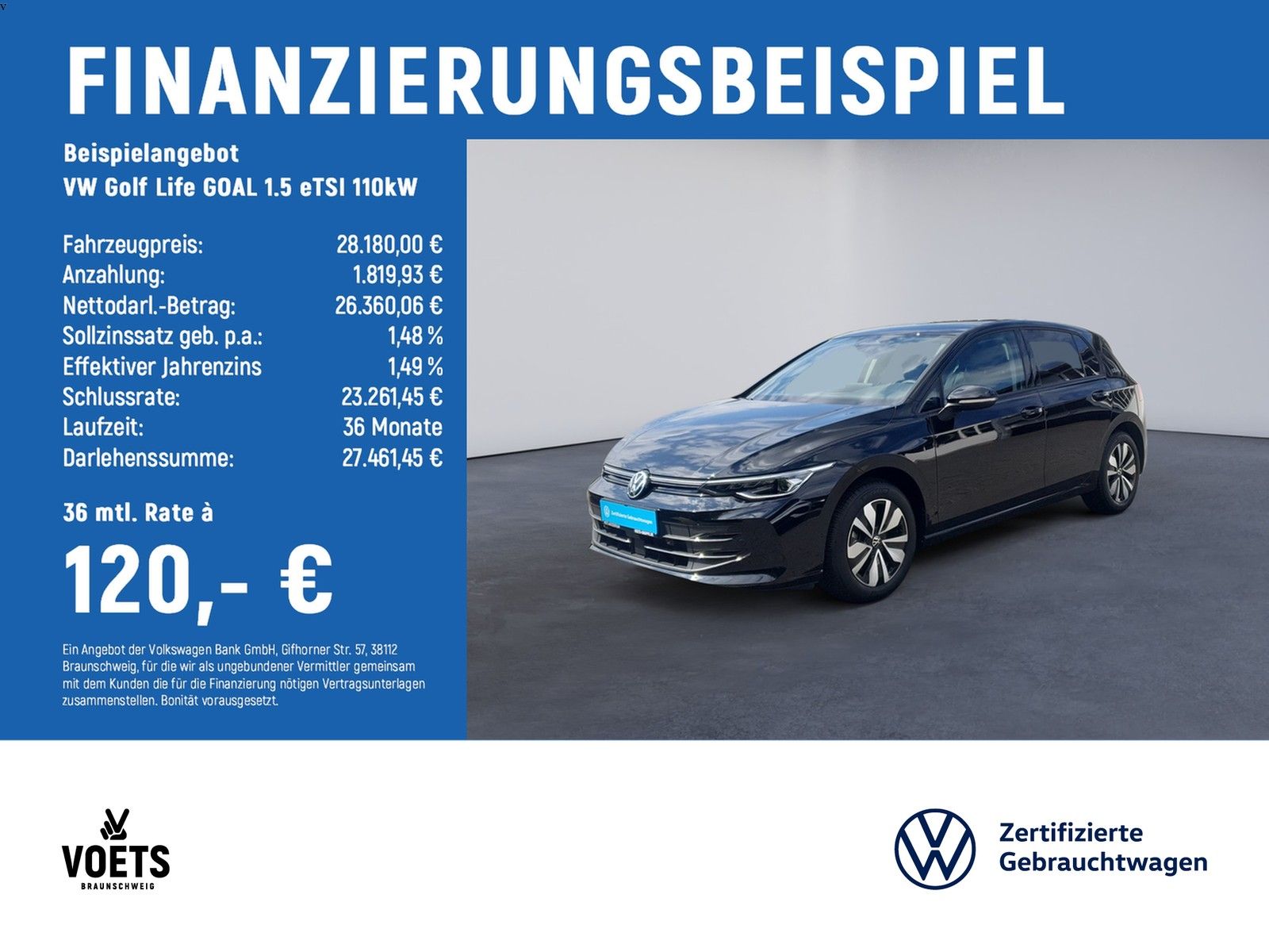 Volkswagen Golf Life GOAL 1.5 eTSI 110kW AHK+SHZ+LED+KLIMA