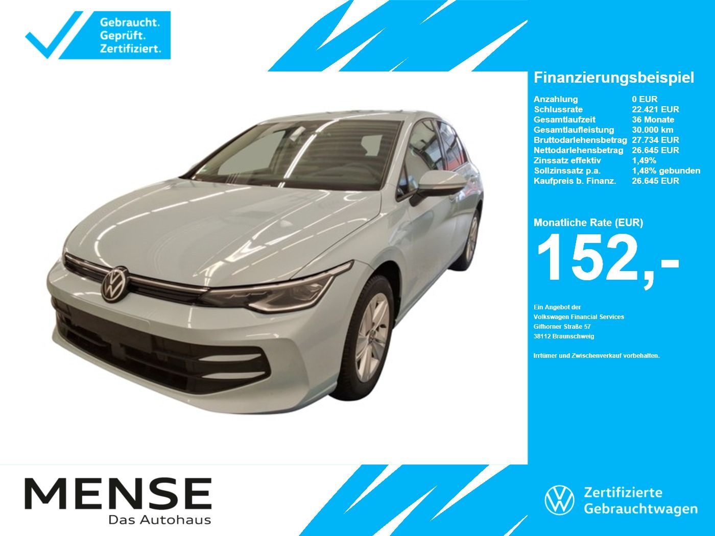 Volkswagen Golf VIII 1.5 eTSI DSG IQ.Light Matrix CarPlay