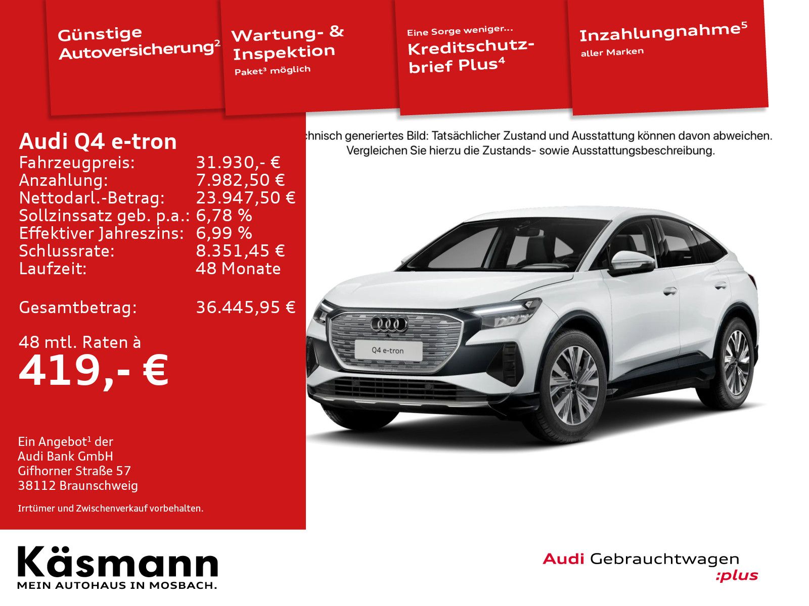 Audi Q4 e-tron Sportback 40 HUD KAM NAV SHZ ACC PDC imagem 2
