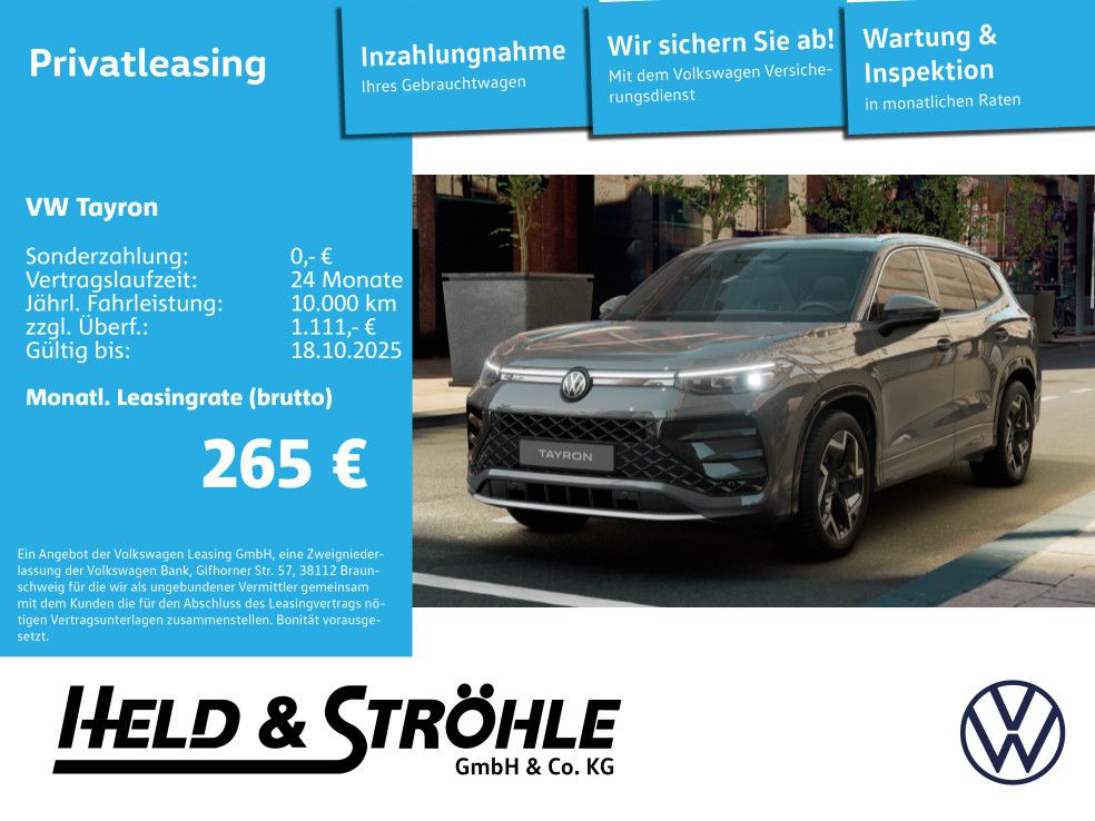 Volkswagen Tayron R-Line Aktion bis 21.10.2025 -keine AHK-