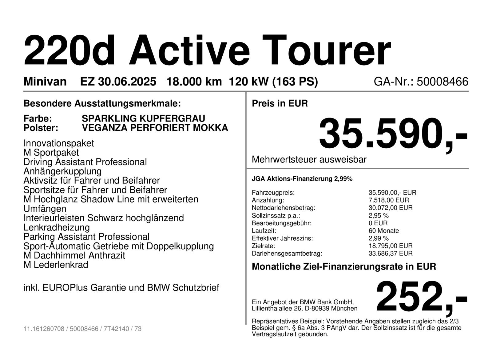BMW 220d Active Tourer Steptronic DCT M Sportpaket imagem 2