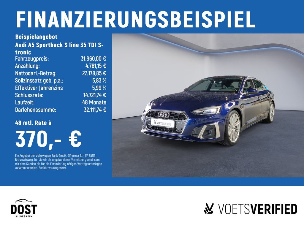 Abbildung Leasingangebot Audi A5 Sportback S line 35 TDI S-tronic ACC+LED+NAVI