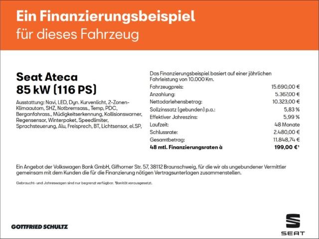 Seat Ateca 1.6 TDI STYLE DSG NAVI LED GANZJAHRESREIFE