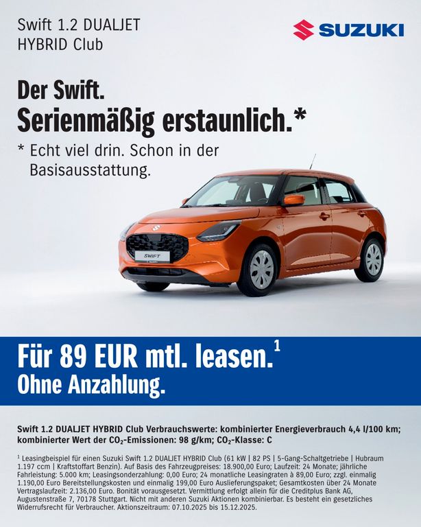 Suzuki Swift 1.2 HYBRID MT Club -Die Super-Gelegenheit-