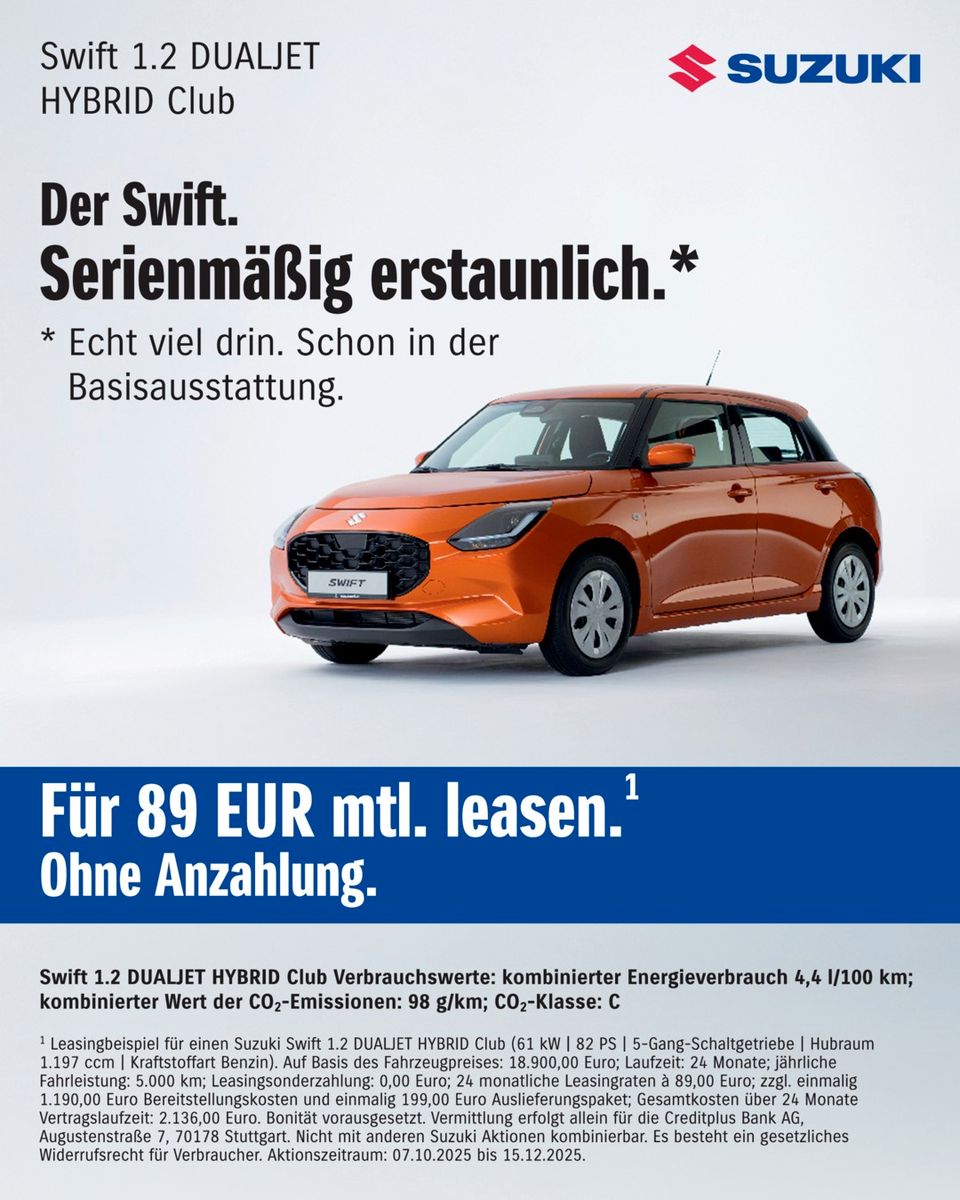 Suzuki Swift 1.2 HYBRID MT Club -Die Super-Gelegenheit-