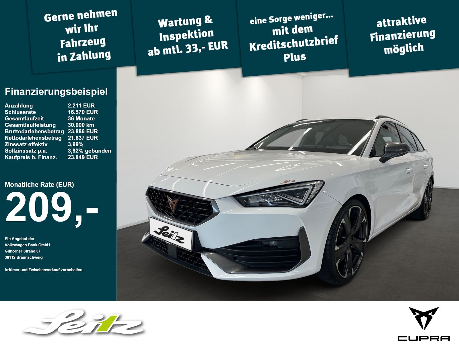 Cupra Leon Sportstourer 2.0 TSI VZ *LED*NAV*PDC*