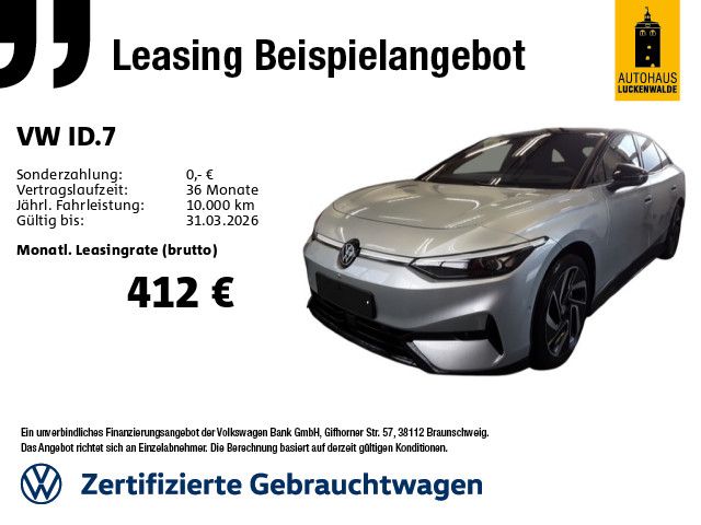 Volkswagen ID.7 Pro *IQ-MATRIX*AHK*360°*WärmeP*ACC*NAV*SHZ*