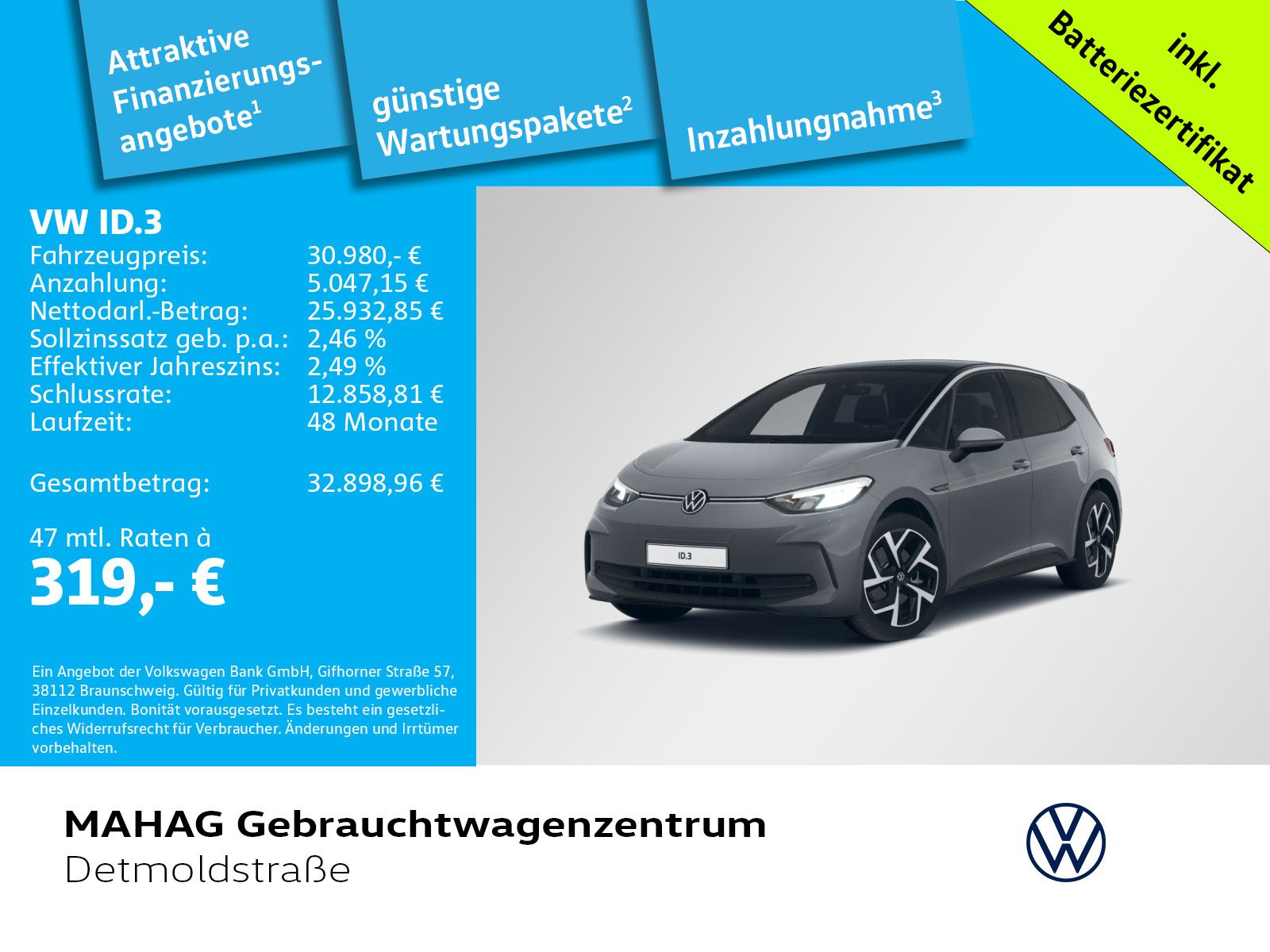 VW ID.3 MOVE Pro 150kW CCS LED Navi Sitzhz ParkAssi