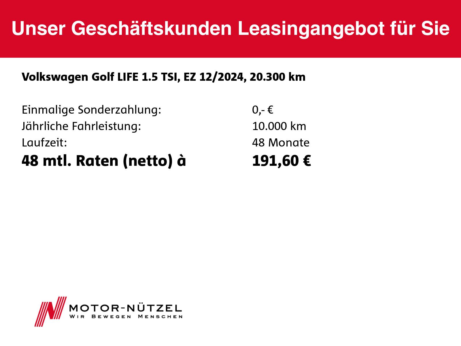 Volkswagen Golf VIII 1.5 TSI LIFE LED+NAVI+ACC+SHZ+PDC+RFK