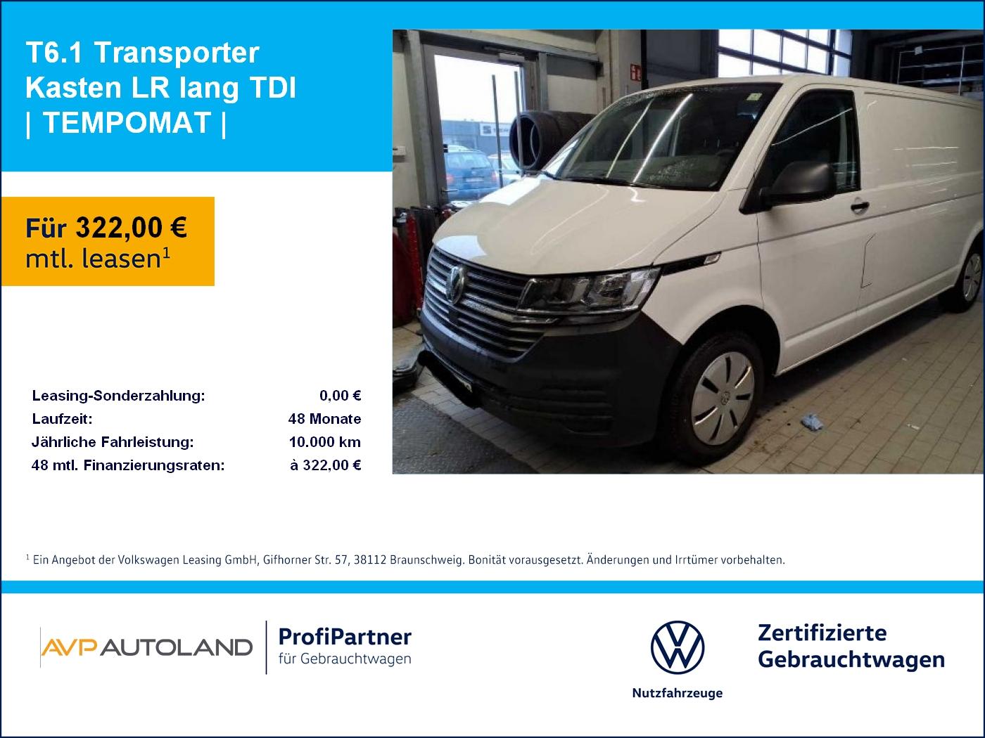 Volkswagen T6.1 Transporter Kasten LR lang TDI | TEMPOMAT |