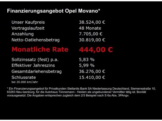 Movano C CARGO FACELIFT L3H2 3,5T AT+NAVI+RÜCKFA