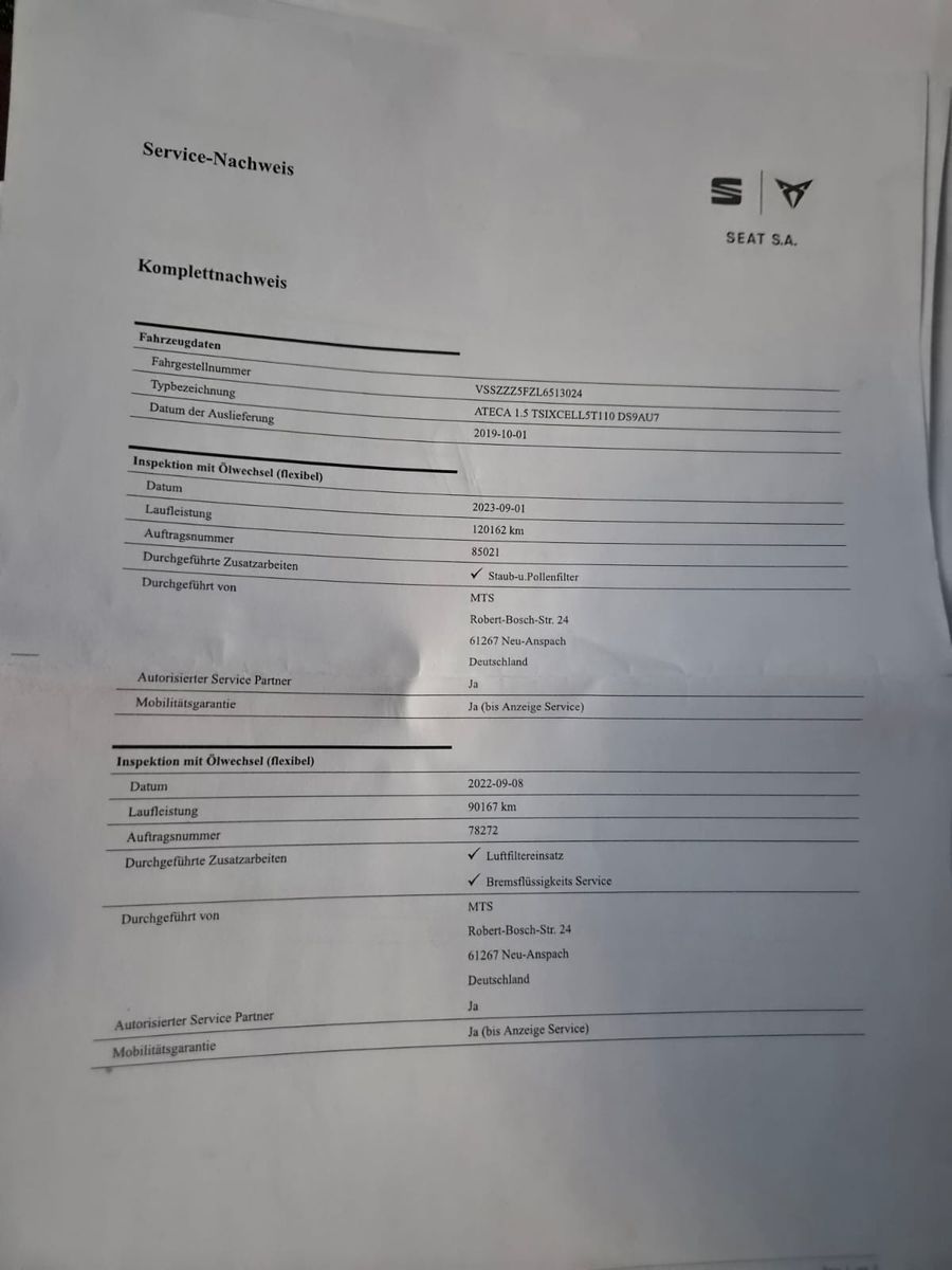 Fahrzeugabbildung SEAT Ateca Xcellence / KAMERA / MWST Ausweißbar