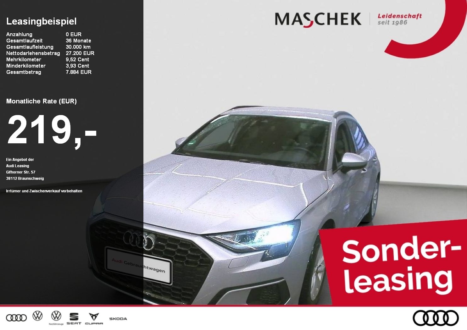 Audi A3 Sportback 30 TDI VCplus Standh Naviplus Parka