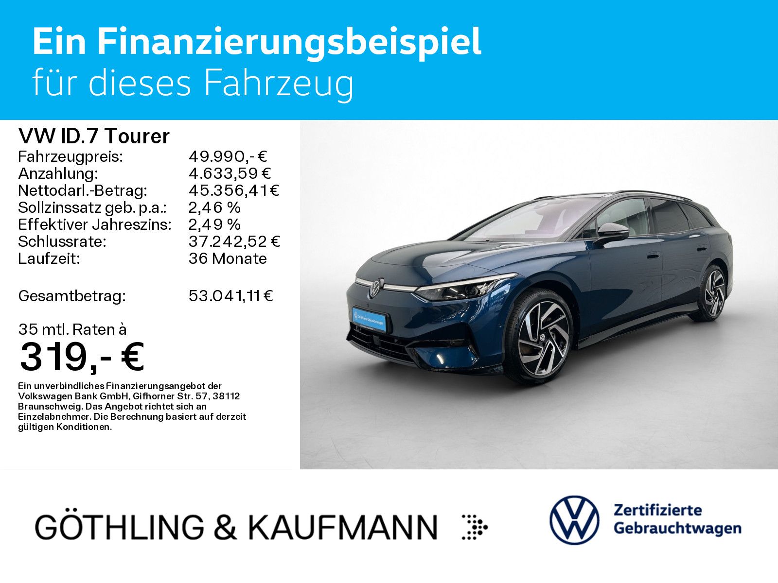 Volkswagen ID.7 Tourer Pro*NAVI*WP*PANO*BLACKSTYLE*H&K*EL.H imagem 2