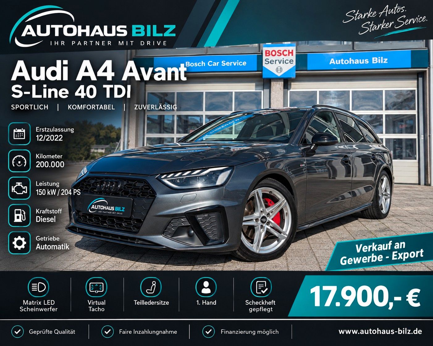 Gebrauchtwagen Audi A4 A4 Avant 40 TDI S line*Mwst.*Matrix*Virtual* in Würzburg