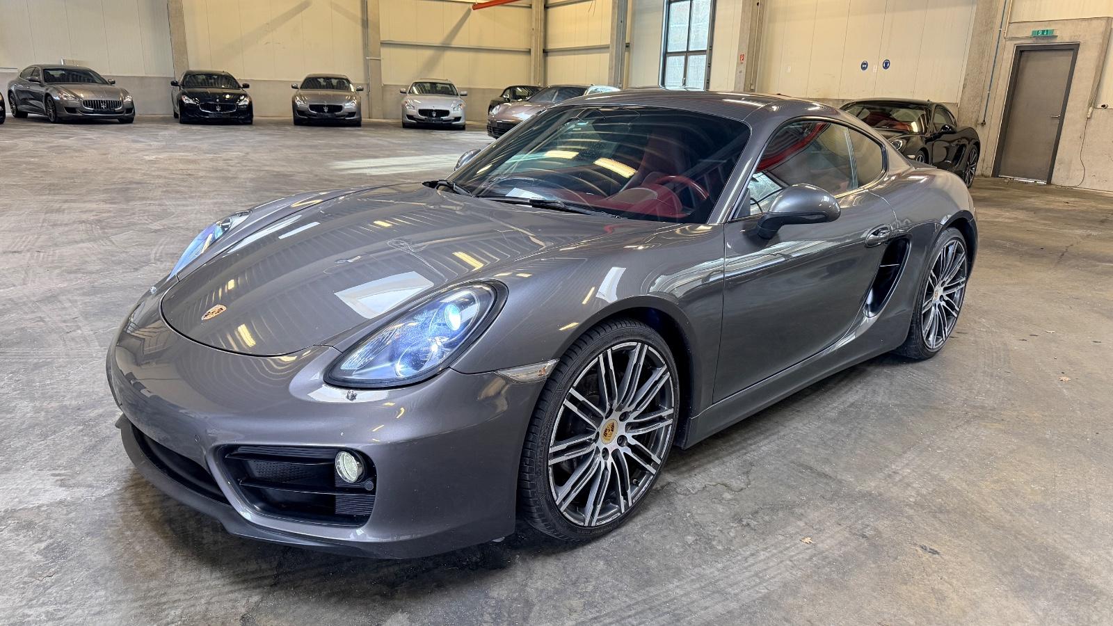 Porsche Cayman Grey/Red! 19% MWST!  Top-Color-Combi!