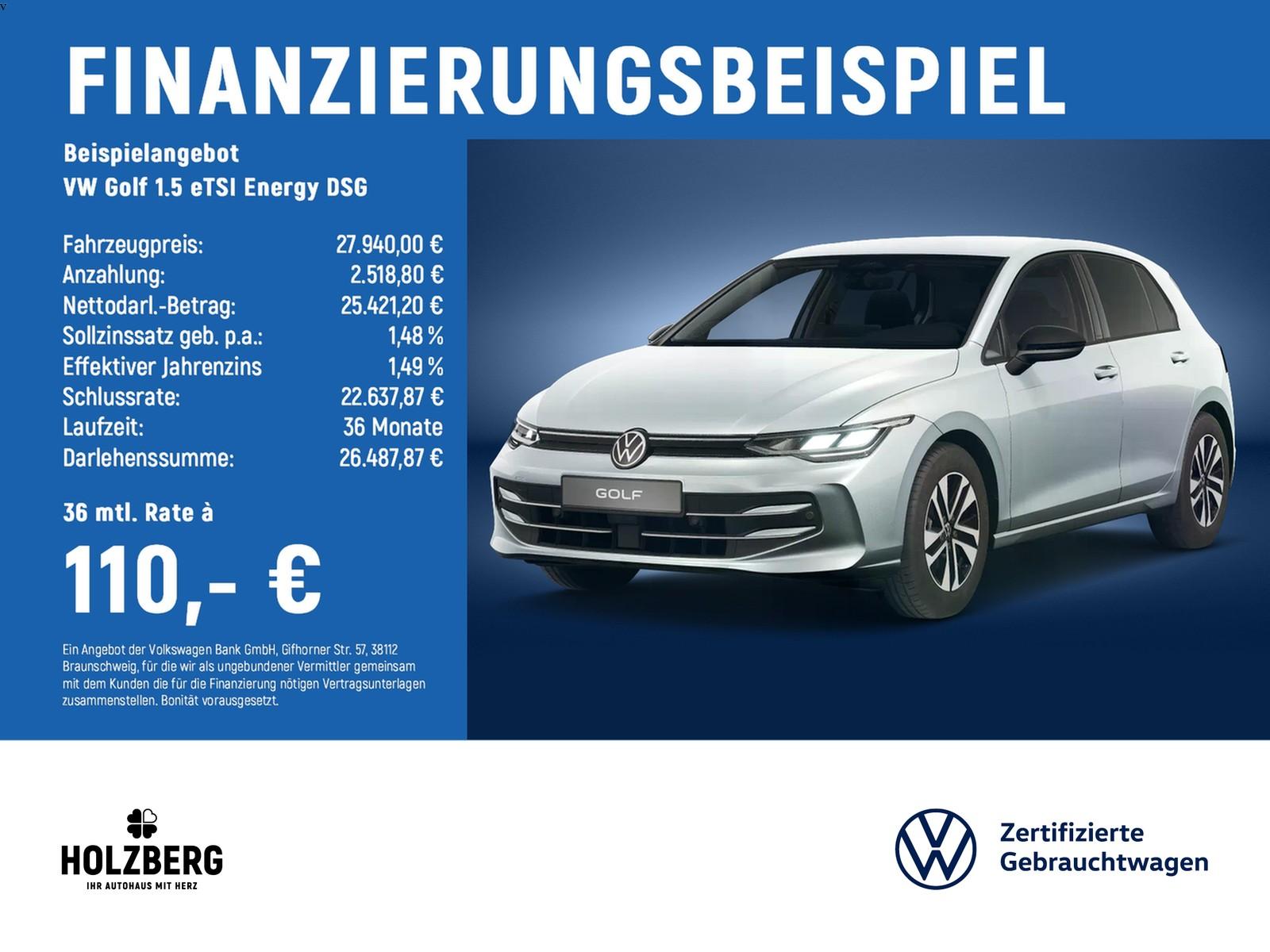 Volkswagen Golf 1.5 eTSI Energy DSG NAVI+RFK+ACC