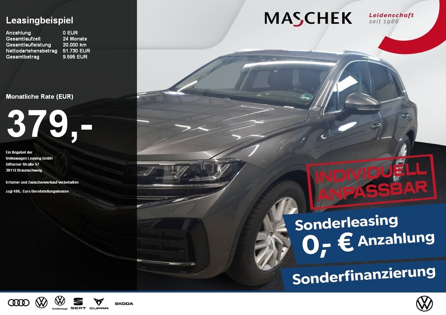VW Touareg Elegance 3.0 TDI Sonderleasing Luftfwk A
