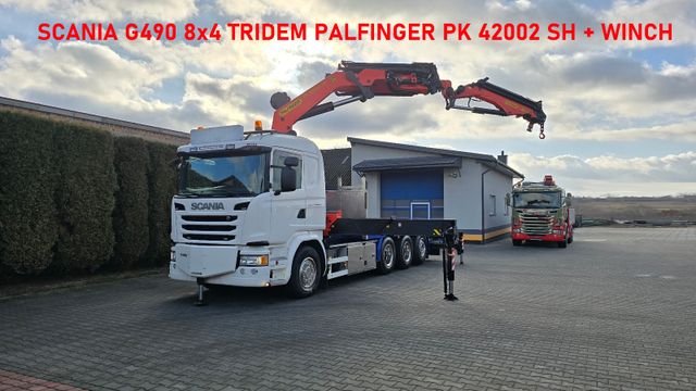 Scania G490 8X4 CRANE Palfinger PK 42002 SH+ PJ060 + Wi