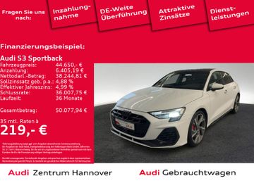 Audi Leasingangebot: Audi S3 Sportback 2.0 TFSI Pano SONOS Kamera Navi DAB