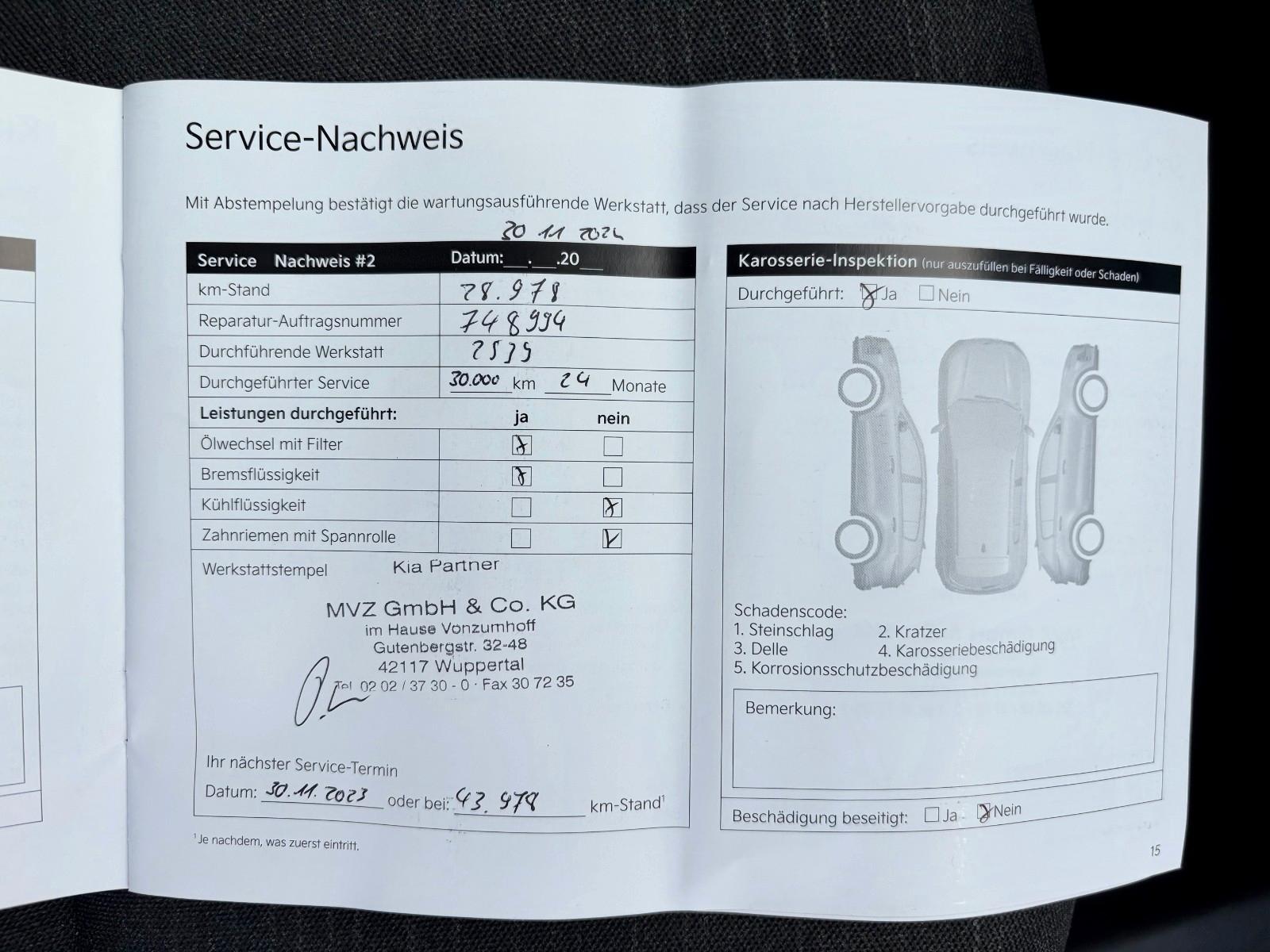 Kia Picanto Edition 7 Klima 1.HAND SCHECKHEFT