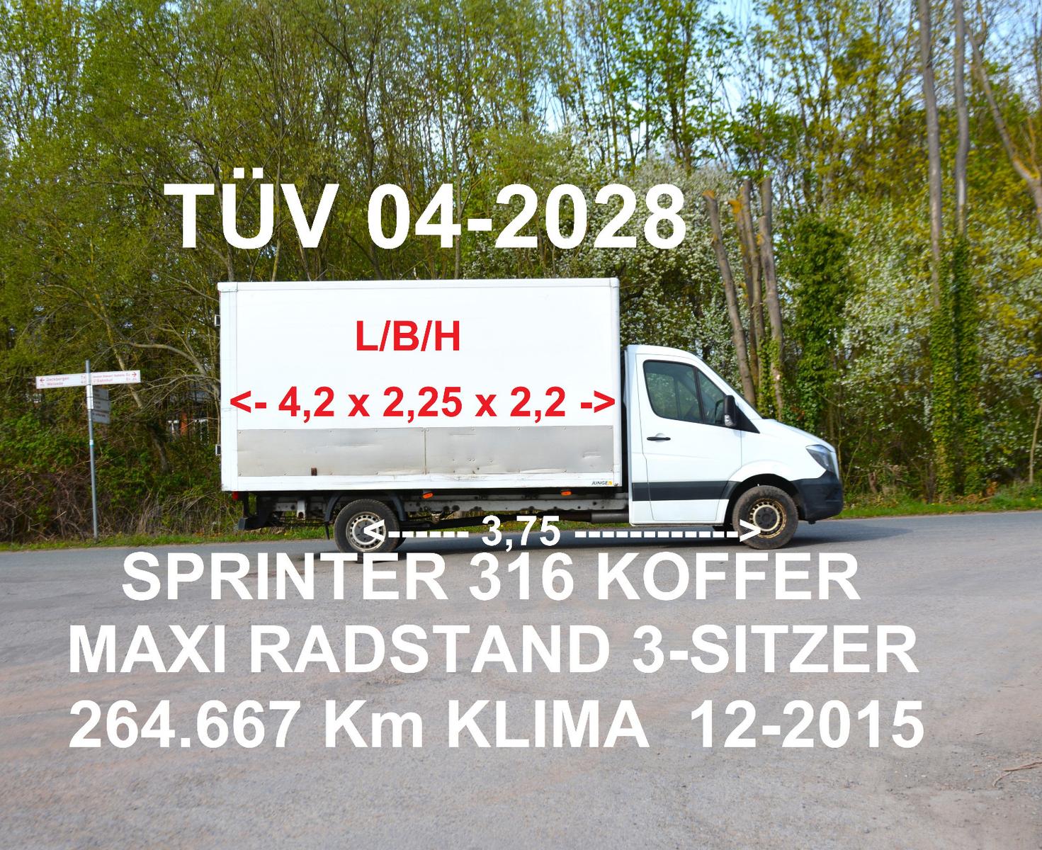 Mercedes-Benz SPRINTER 316 CDI KOFFER KLIMA 3-SITZER 264.667Km