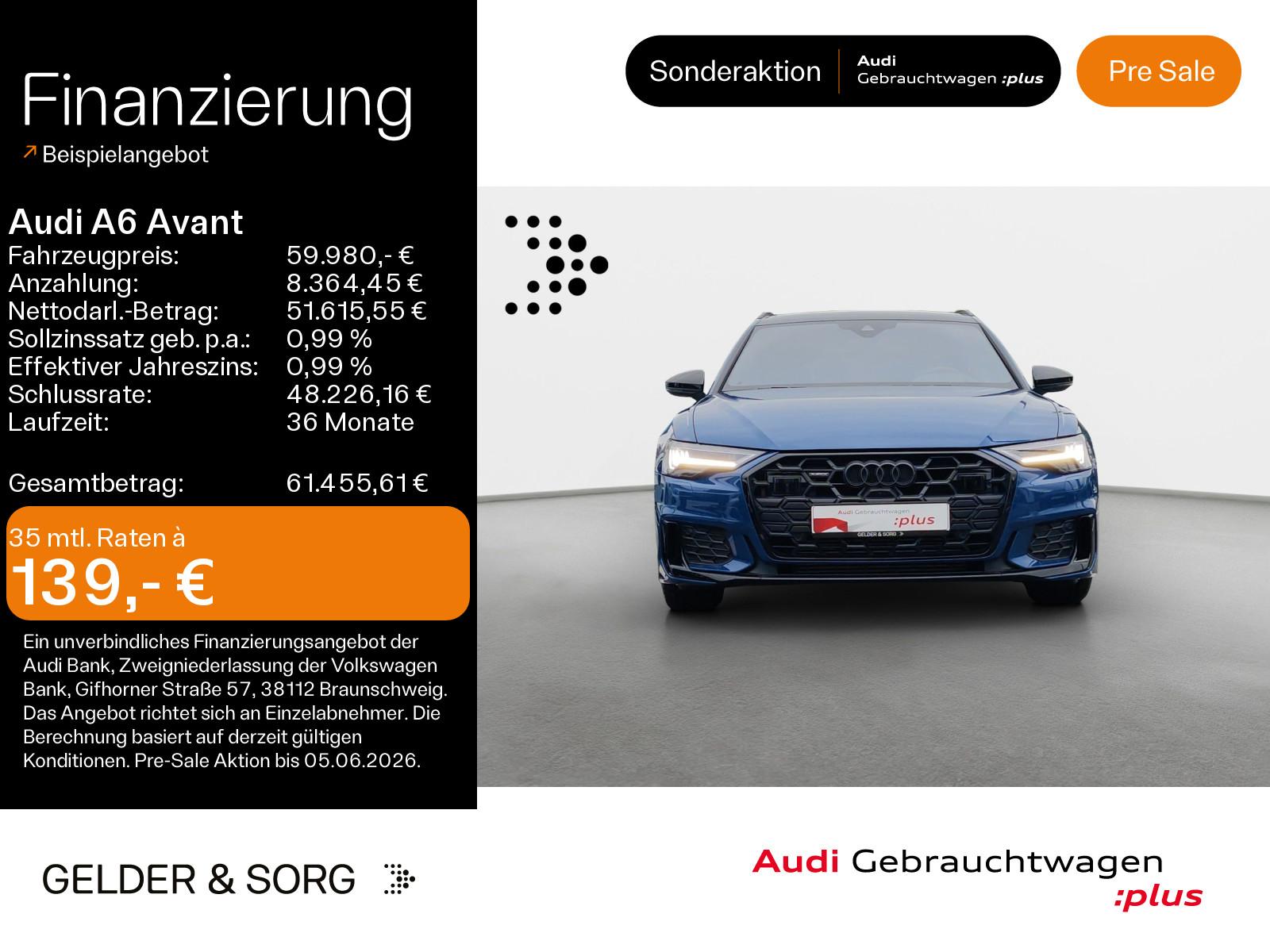 Audi A6 Avant 55 TFSIe S line 62km/WLTP*B&O*Pano*HuD*