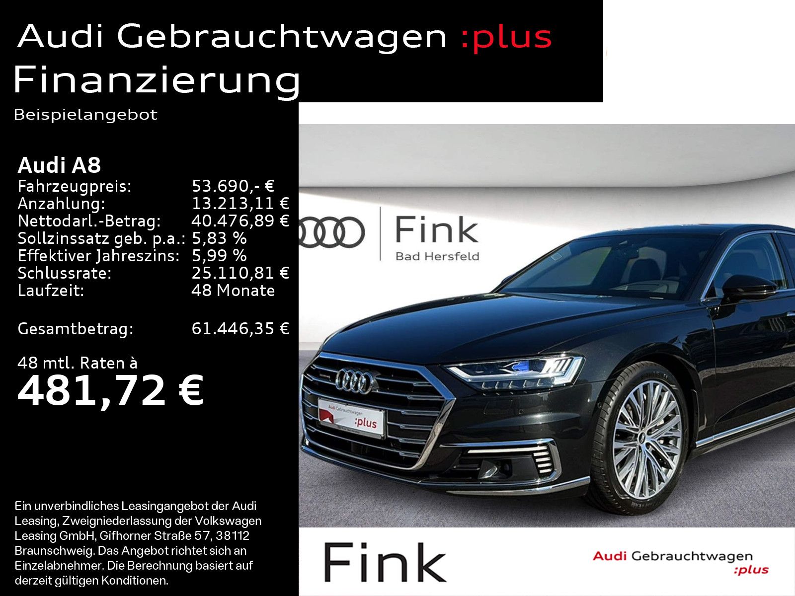 Audi A8 60 TFSI e quattro B&O Matrix Pano