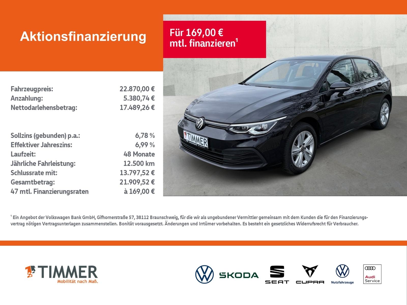 Volkswagen Golf VIII 1.5 eTSI DSG LIFE +LED +RKAM +STHZG +A