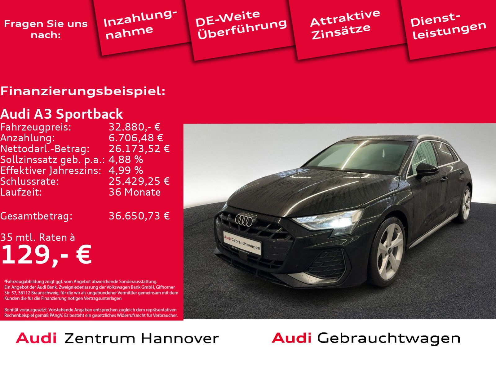 Audi A3 Sportback S line 35 TFSI Kamera ACC virtual L