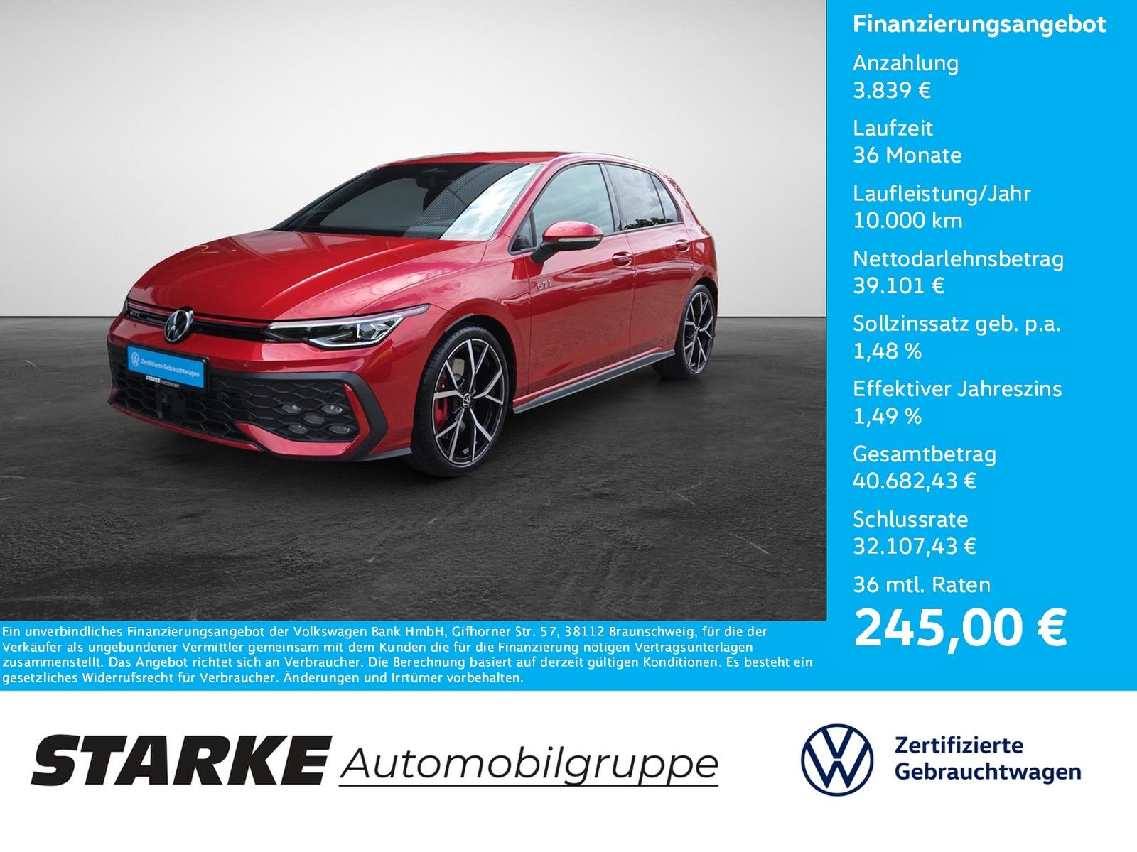 Volkswagen Golf 8 GTI 2.0 TSI DSG LED-Matrix Sitzklima AHK foto 1