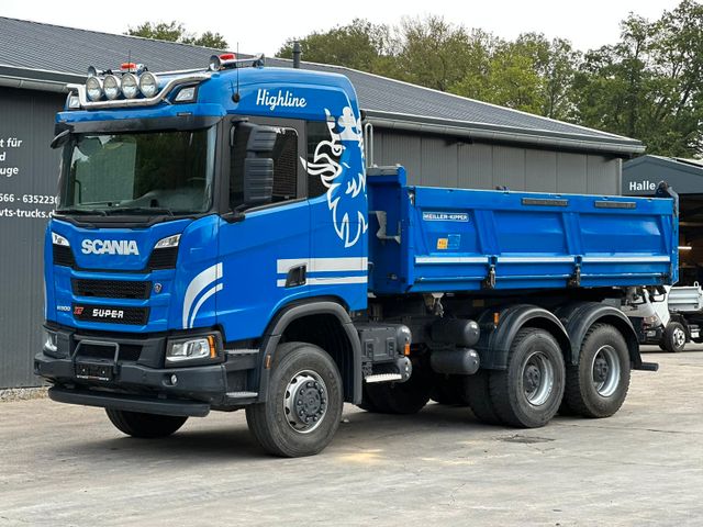 Scania R500 XT 6x6 mit Meiler Dreiseiten Kipper