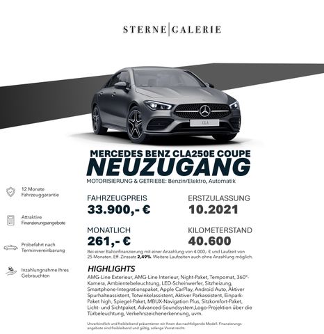 Mercedes-Benz CLA 250 E/AMG-LINE/TEMP/360°/AMBIENT/TOTW/ LED