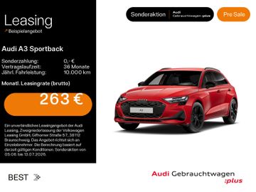 Audi Leasingangebot: Audi A3 Sportback 30 TFSI S-LINE*NAVI-PLUS*KAMERA*LED