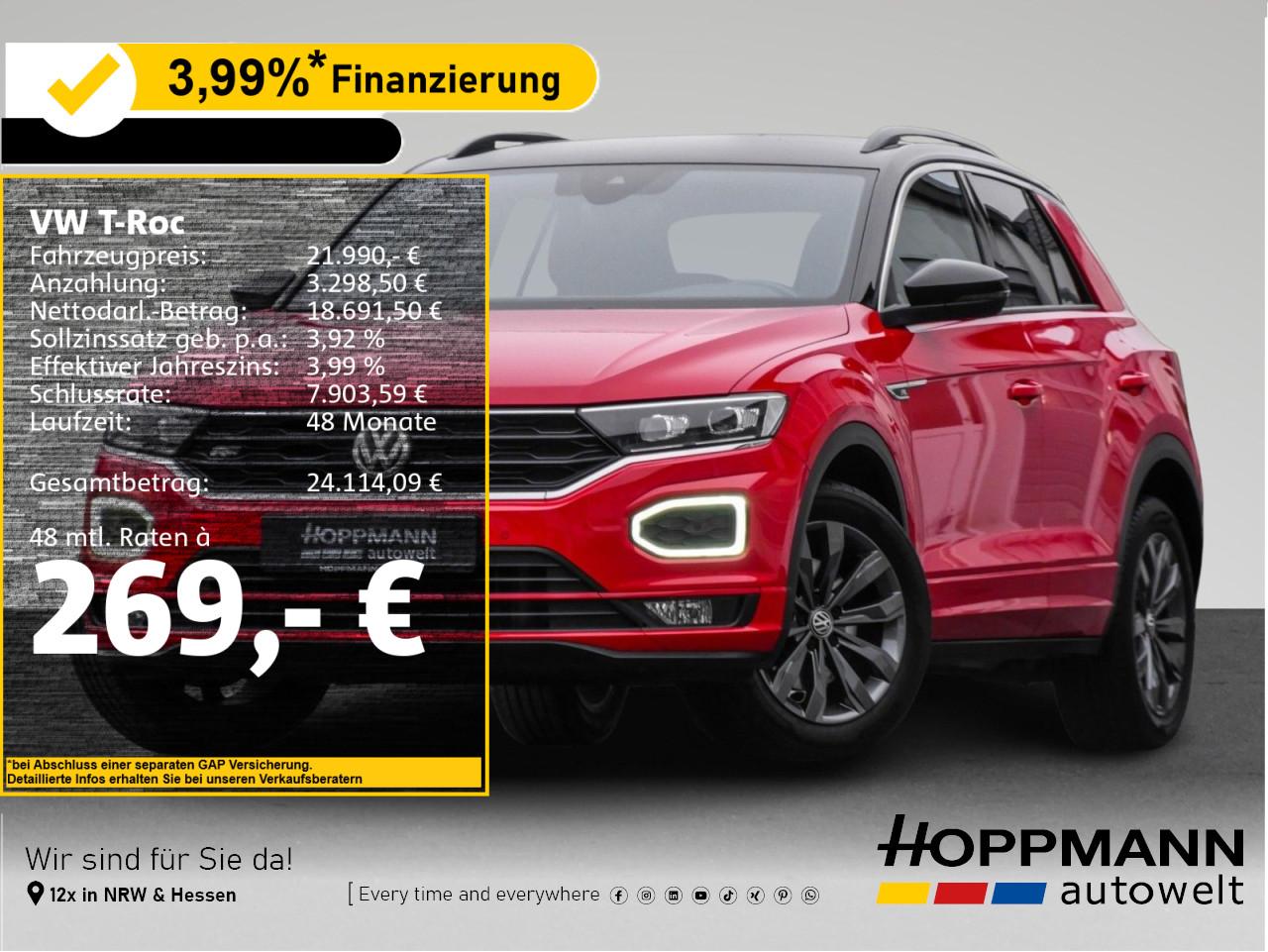 Volkswagen T-ROC Automatik*Sport*R-Line*Navi*Kamera*PDC*SHZ