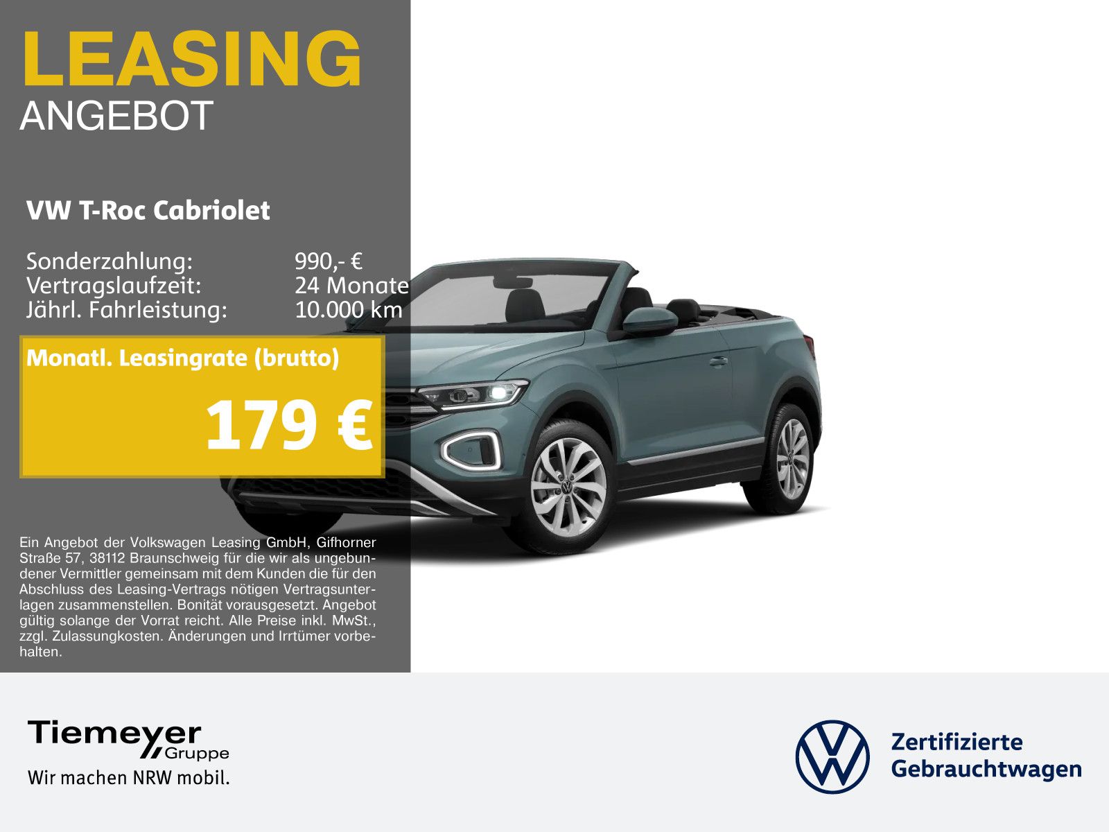 Volkswagen T-Roc Cabriolet 1.0 TSI STYLE NAVI SITZHZG WINDS
