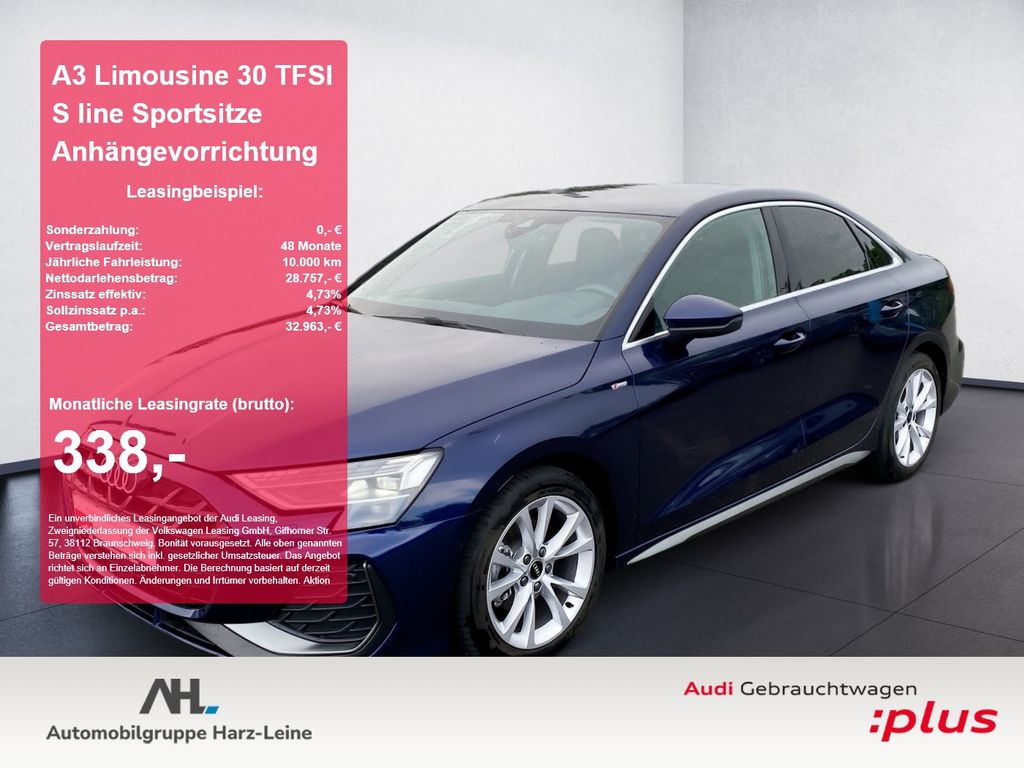 A3 Limousine 30 TFSI S line Sportsitze Anhängevo