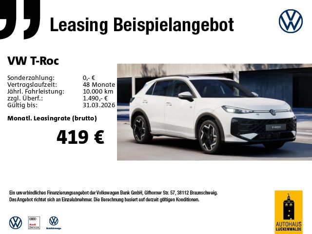 Vorschaubild: VW T-Roc 1.5 eTSI R-Line DSG *IQ-MATRIX*PANO*HuD* (Fahrzeug-Nr. HG2657)