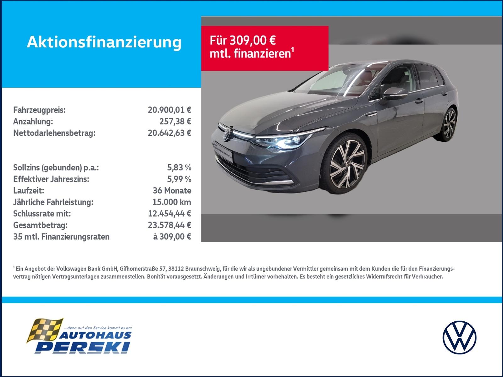 Volkswagen Golf VIII 8 2.0 TDI Style DSG AHK, KLIMA,