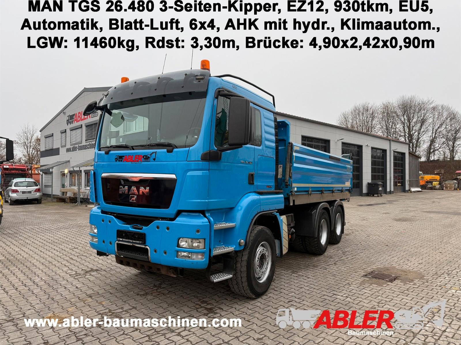 MAN TGS 26.480 3-Seiten-Kipper Klima Retarder AHK