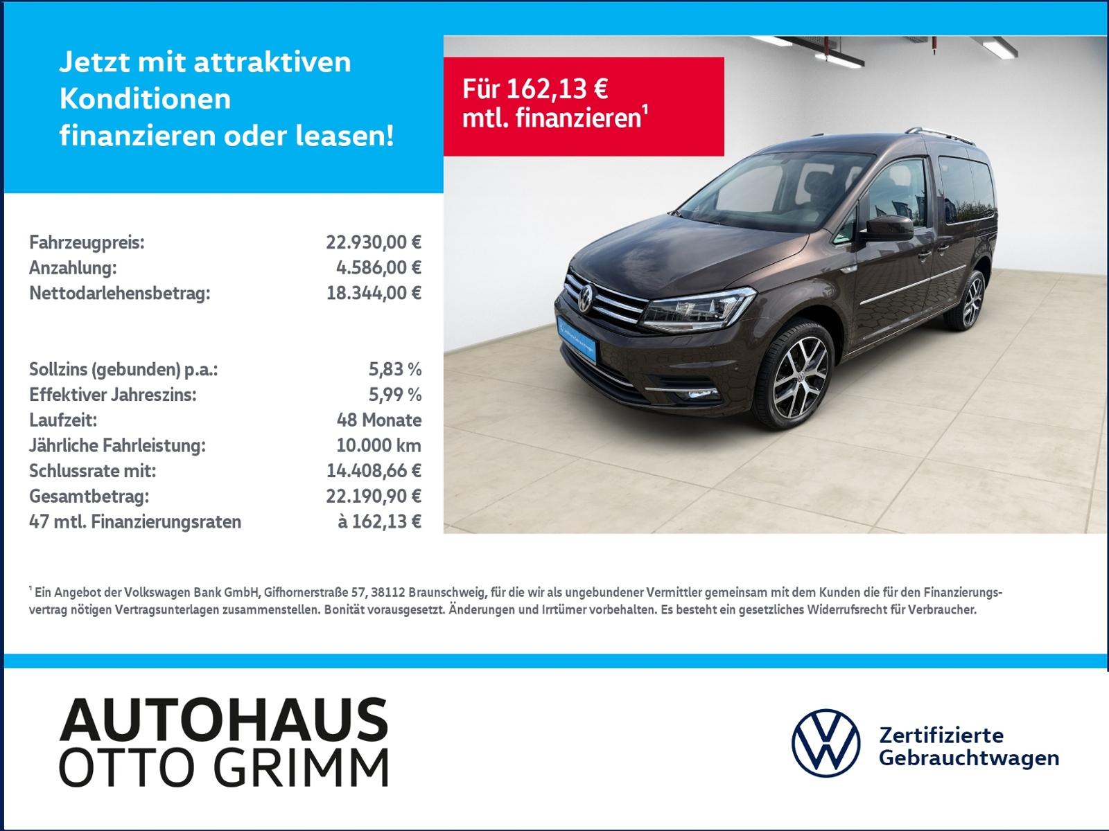 Volkswagen Caddy 2.0 TDI Highline 4M DSG Allrad Leder