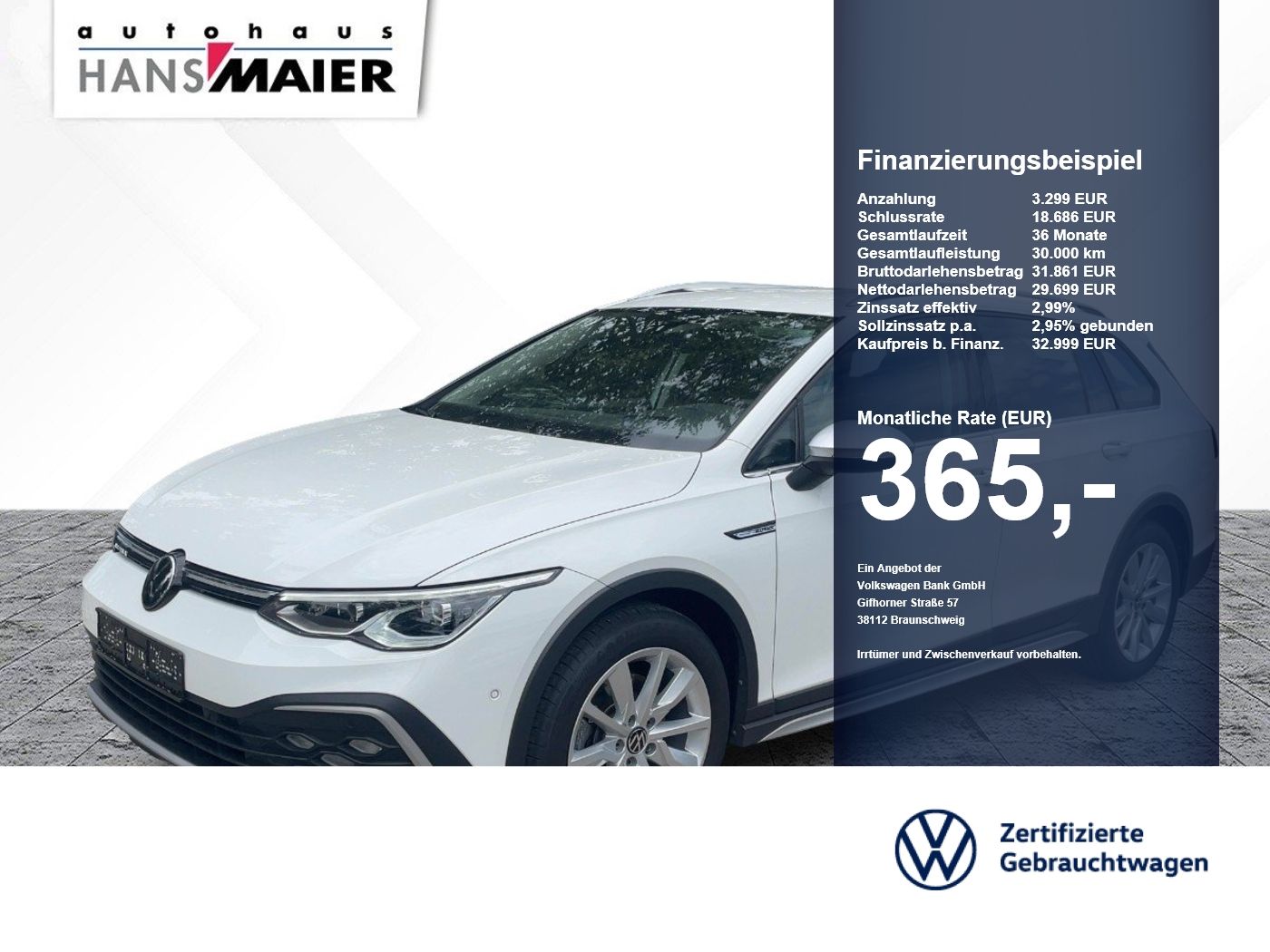 Volkswagen Golf Var. Alltrack 4Mot. DSG Navi IQLight 8fach