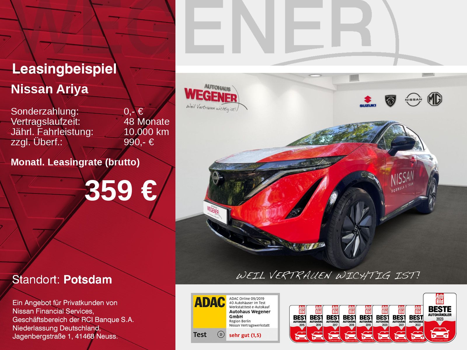 Nissan ARIYA 63kWh *Sitz- & Lenkradheizung*LED*Kamera*