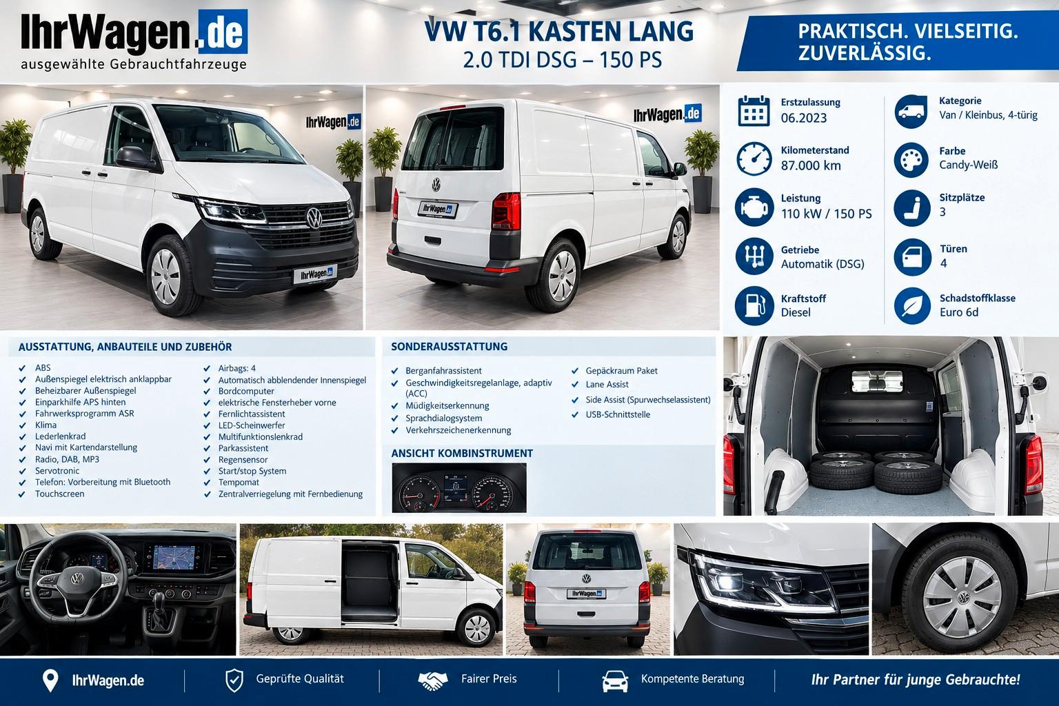 Volkswagen T6.1 Transporter*2,0 TDI*DSG*LED*ACC*Lane*DAB
