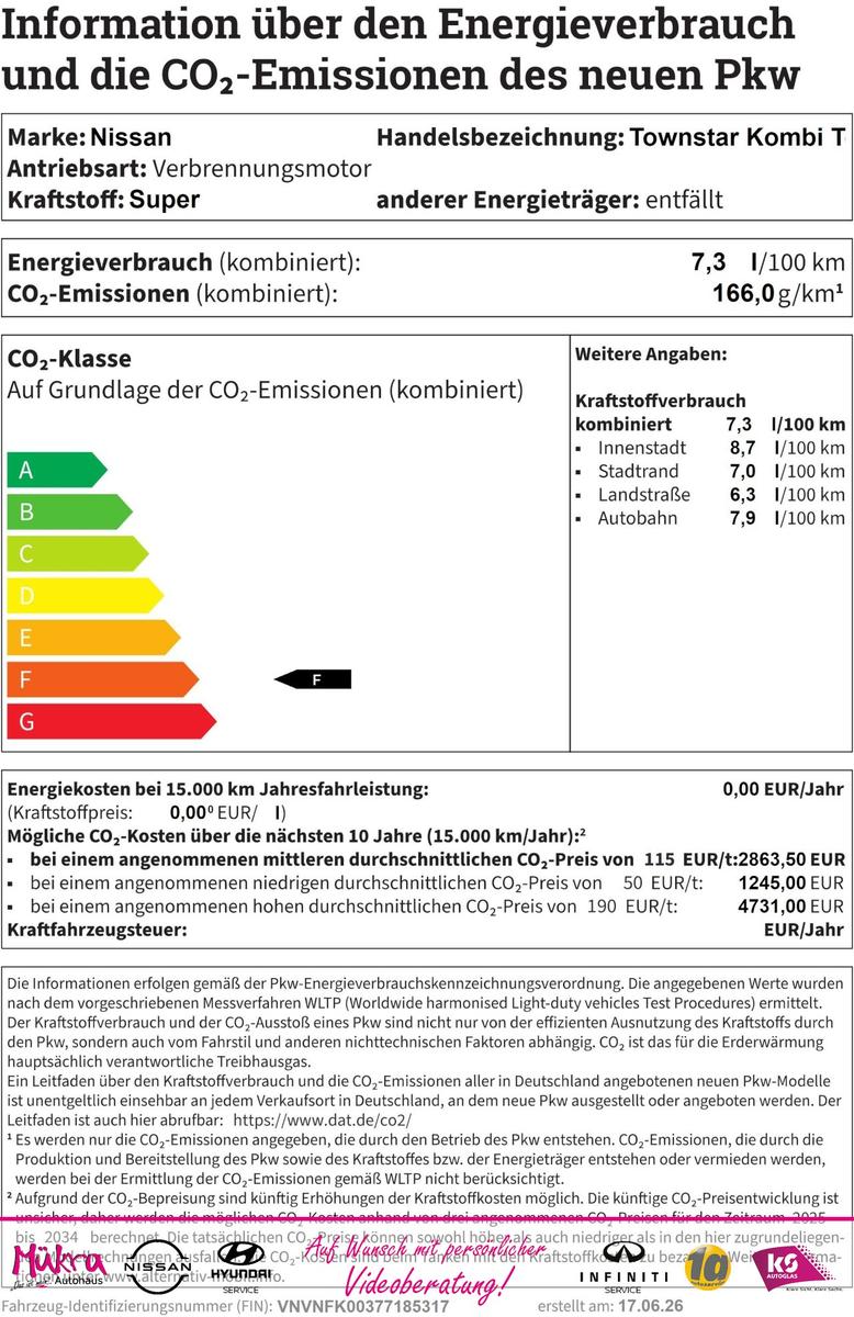 Nissan Townstar Kombi Tekna L2 2,3t Klima Leder
